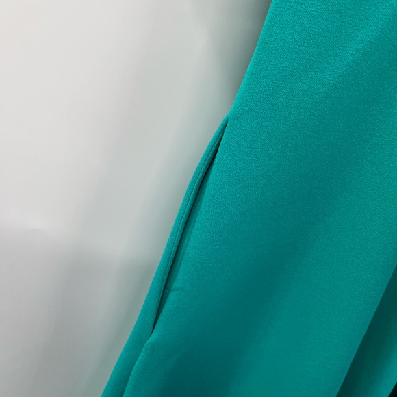 Donna Morgan Seafoam Green V Neck Fit & Flare with Pockets Zip Back Size 10 - Picture 10 of 12